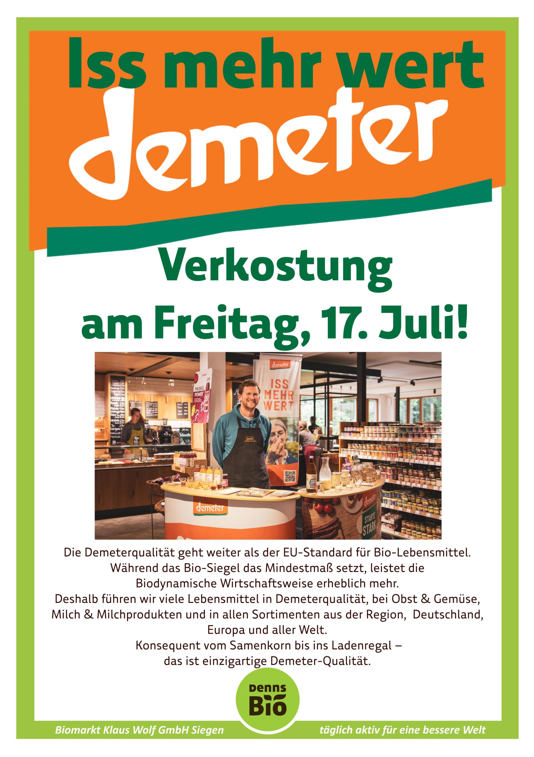 Demeter Verkostung am Freitag, 17. Juli
